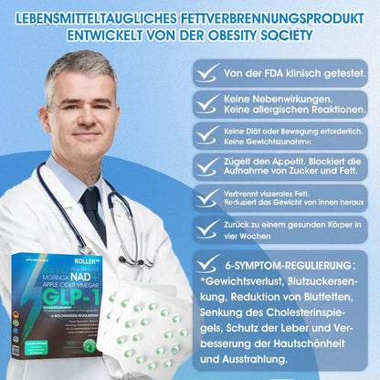 ROLLER™ GLP-1 Abnehm-Perlen – Mit NAD+, Moringa & Keto für schnelle, natürliche Ergebnisse.