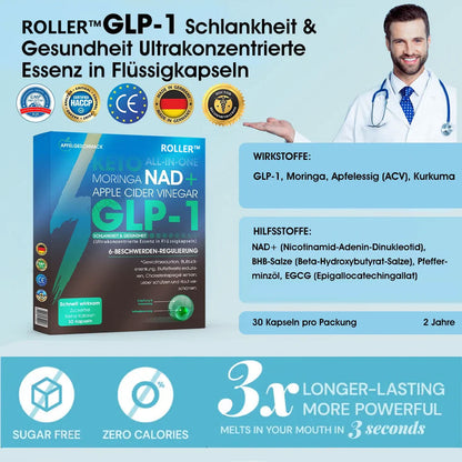 ROLLER™ GLP-1 Abnehm-Perlen – Mit NAD+, Moringa & Keto für schnelle, natürliche Ergebnisse.