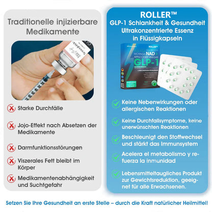 ROLLER™ GLP-1 Abnehm-Perlen – Mit NAD+, Moringa & Keto für schnelle, natürliche Ergebnisse.