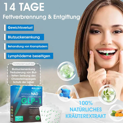 ROLLER™ GLP-1 Abnehm-Perlen – Mit NAD+, Moringa & Keto für schnelle, natürliche Ergebnisse.