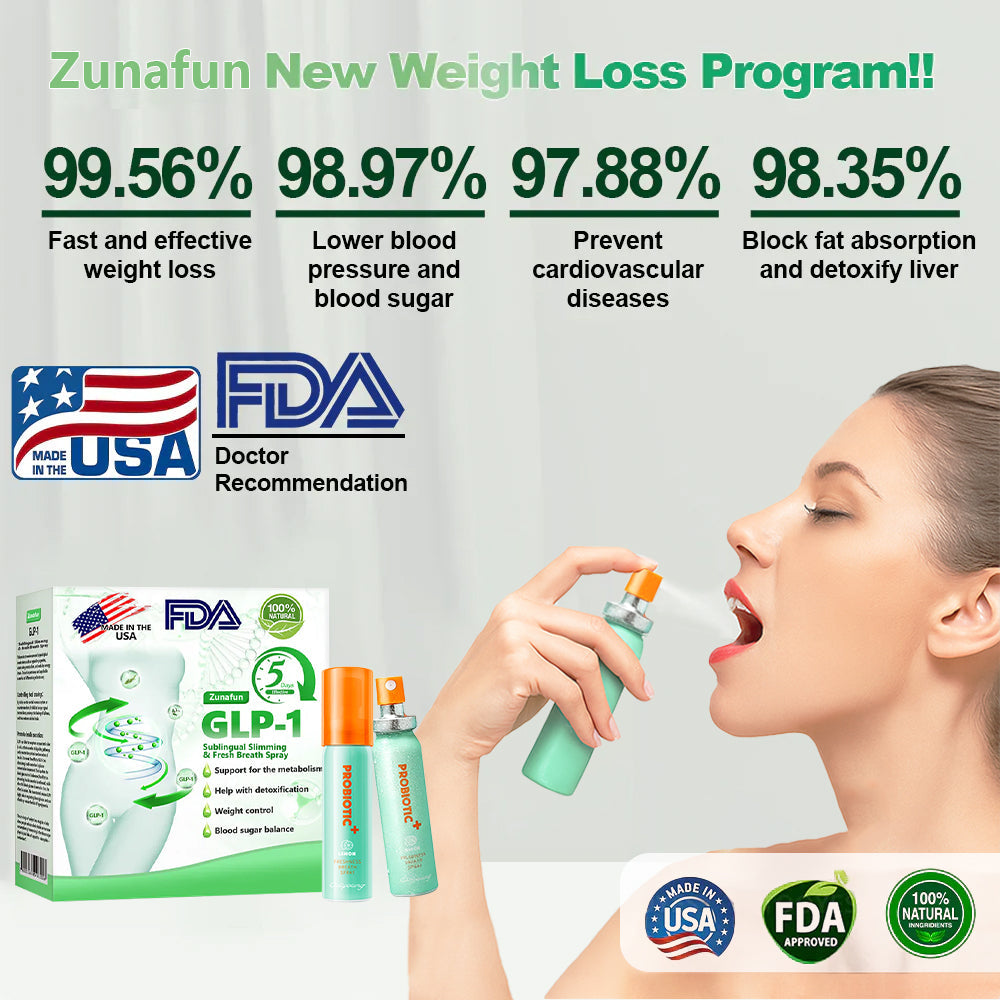 Zunafun® GLP-1 Slimming & Breath Fresh Spray | Appetite Control + Blood Sugar Balance + Fresh Breath