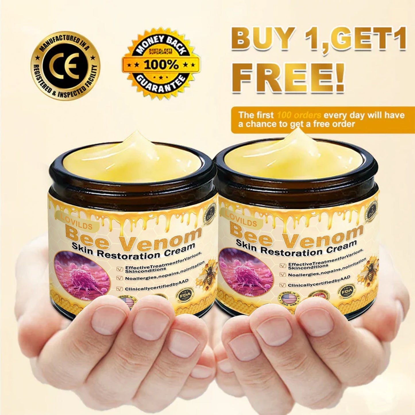💕FDA Approved:   Bee poison  Pro Comprehensive Cream — 🔥Limited Time 80% OFF🔥
