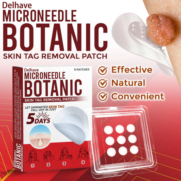 DELHAVE® MicroNeedle Botanic Skin Tag Removal Patch 🇺🇸 Made in the USA